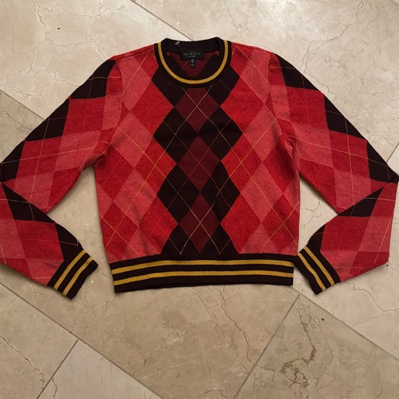 Rag & Bone red argil sweater size small fine wool - Picture 3 of 11